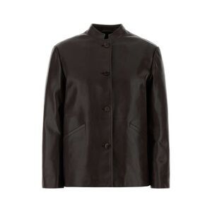 Jil Sander Women Brown Leather Jacket